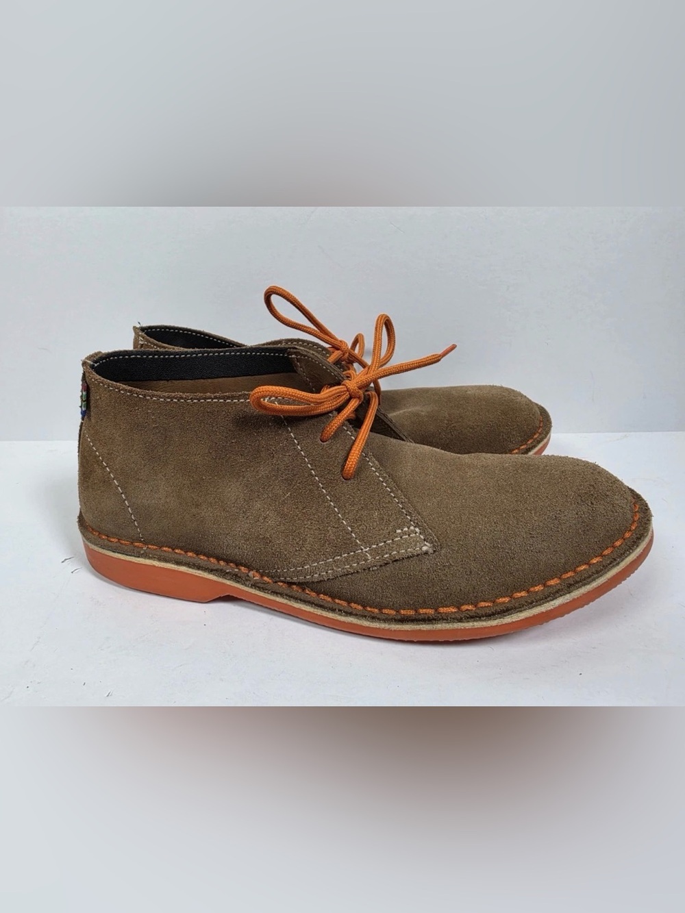 Veldskoen Mens Heritage Bloem Chukka Boots Brown Suede Orange Sole Size 9
